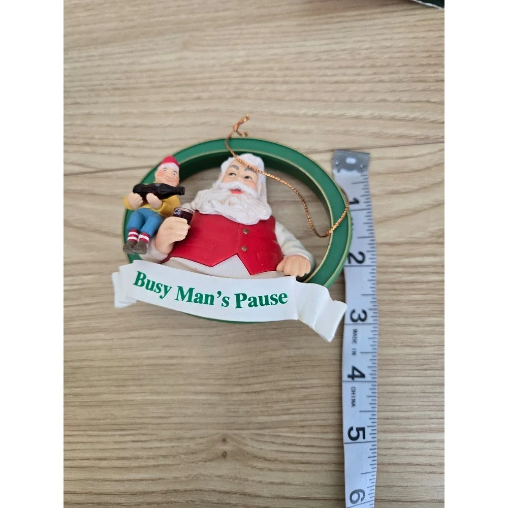 Coca-Cola Trim A Tree 1960 Busy Man's Pause Santa Ornament Haddon Sundblom